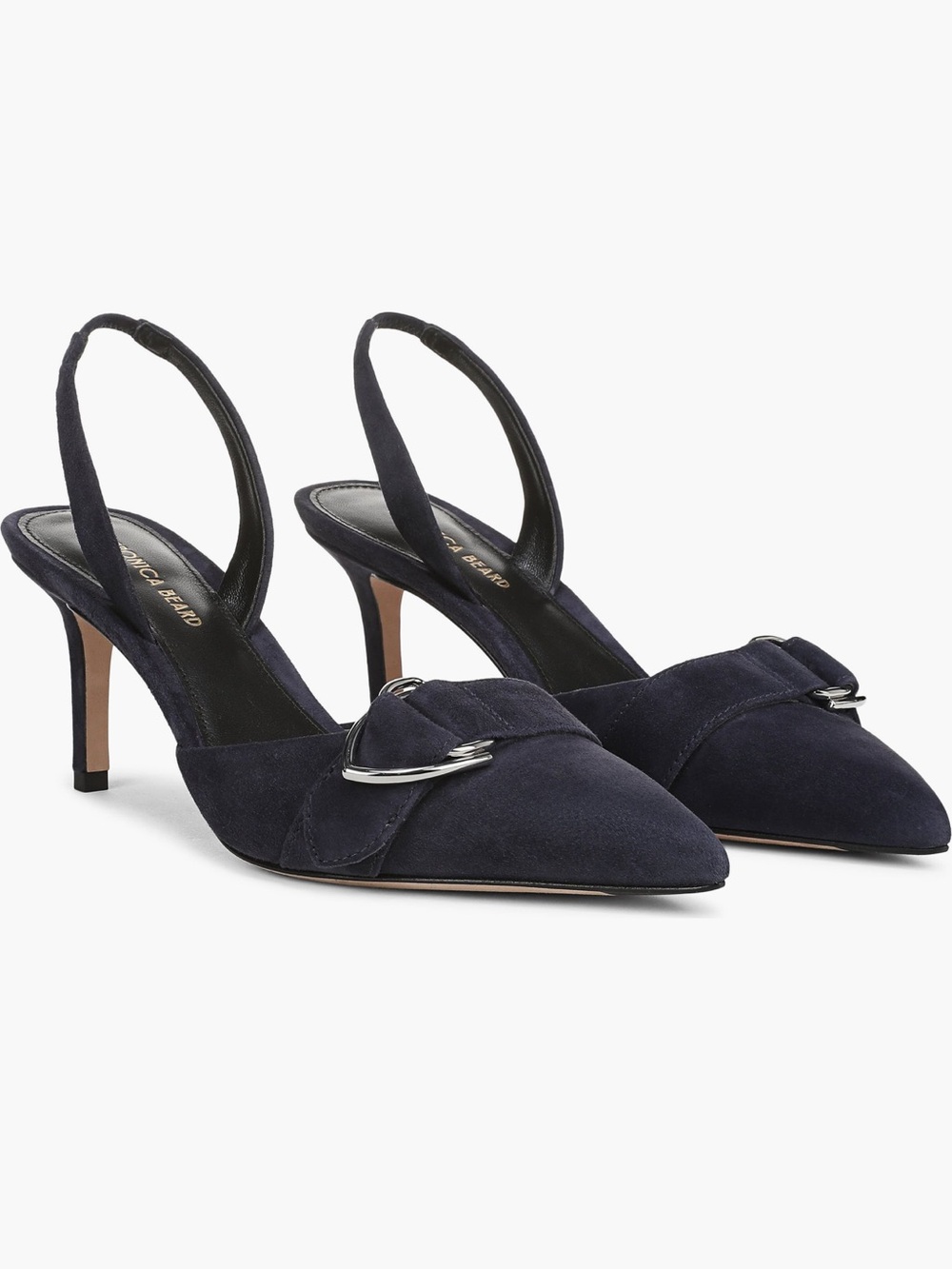 NEW Veronica Beard Loralyn Slingback Pointed Toe Pump in Navy Suede - Picture 7 of 13